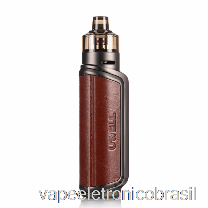 Vape Recarregável Uwell Aeglos P1 80w Pod Mod Kit Marrom Avermelhado